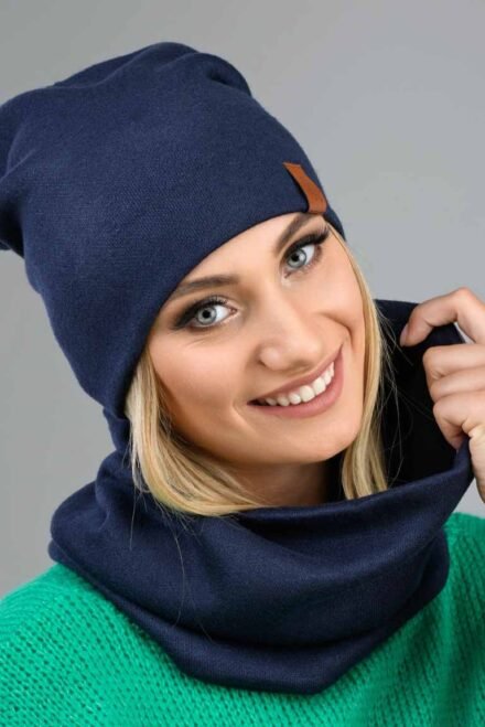 Kepurė su mova Miglė mėlyna