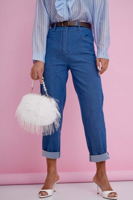 Laisvalaikio kelnės moterims žydra.