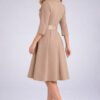 smėlio elegantiška suknele Paulina nugara