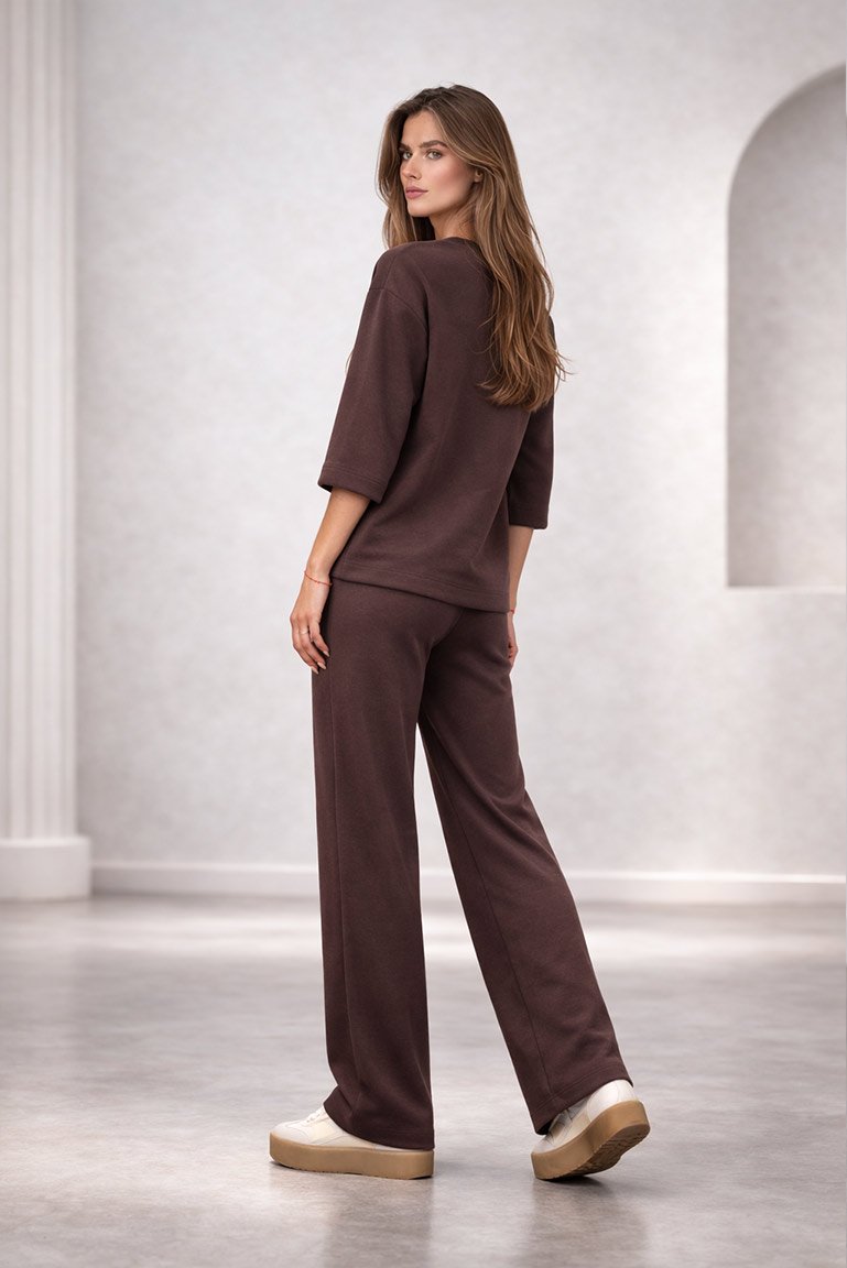 vasarinis kostiumėlis moterims austėja šokolado, šonu