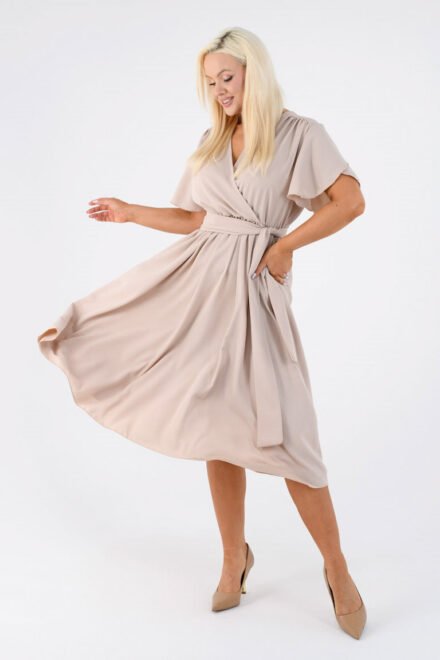 Elegantiškas suknelė Leticija kreminė