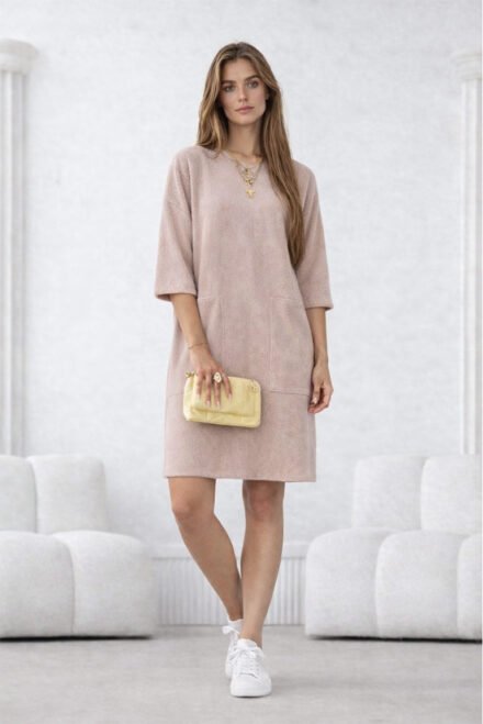 Lietuviška laisvalaikio suknelė Diora kreminė