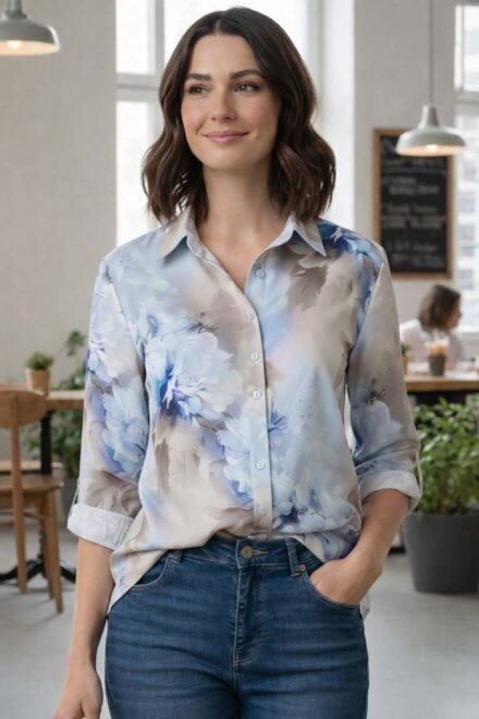 Klasikiniai marškiniai moterims Dagnė žydri