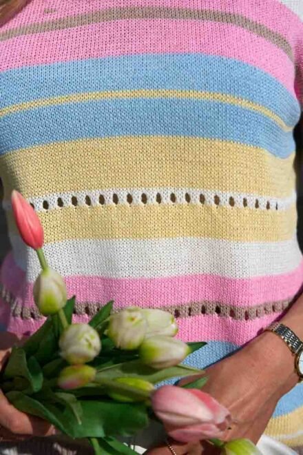 Megztinis moterims Gilė geltonas iš arti