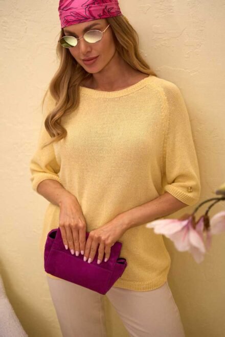 Megztinis moterims Morta geltonas