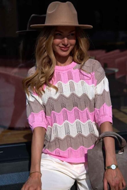 Megztinis moterims Vėja rožinis