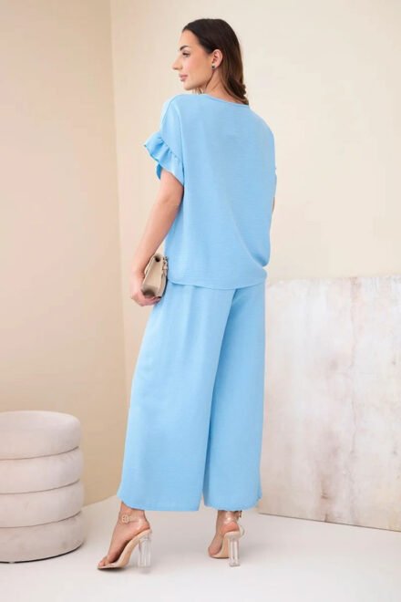 Vasarinis kostiumėlis moterims Gėlė žydras. Nugara