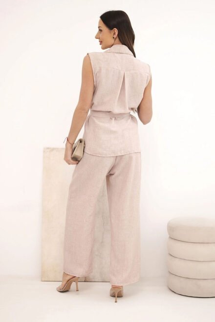 Vasarinis kostiumėlis moterims Dina kreminis nugara