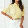 Elegantiški marškiniai moterims Adelija geltona
