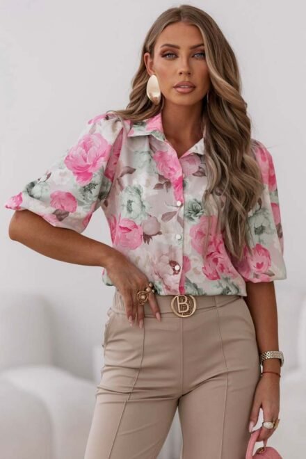 Elegantiški marškiniai moterims Lidija rožiniai