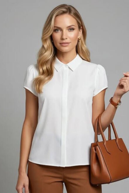 Elegantiška palaidinė moterims Amėja balta