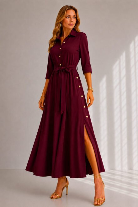 Elegantiška suknelė Leona bordo