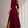 Elegantiška suknelė Leona bordo. Šonu