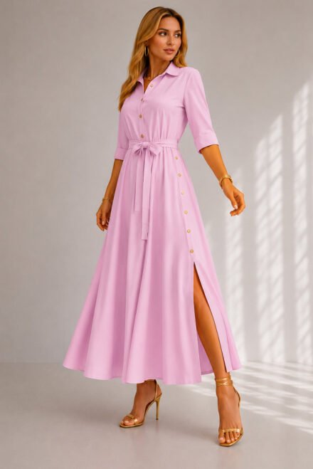 Elegantiška suknelė Leona rožinė