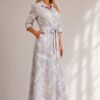 Elegantiška suknelė Luna pilkšva. Šonu