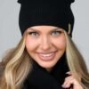 Kepurė su mova Sniegė juoda