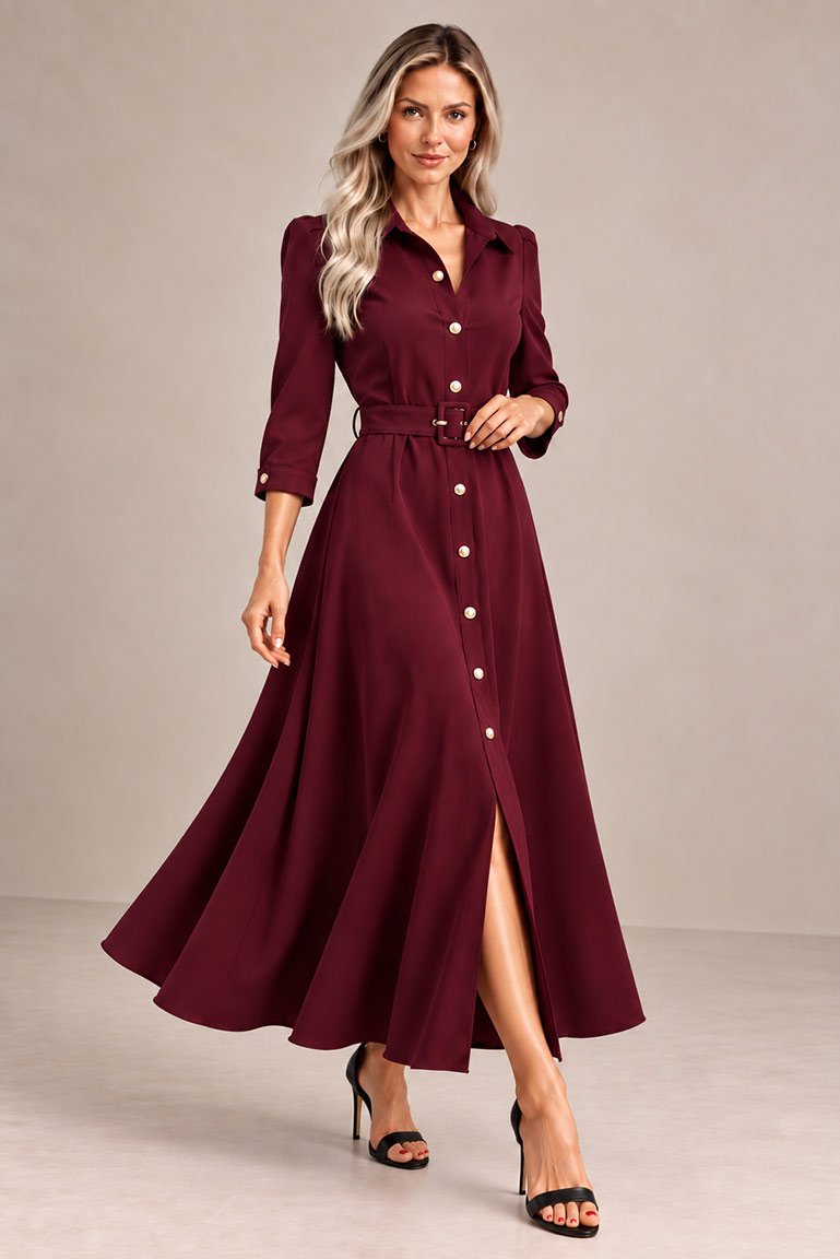 Elegantiška suknelė Abigalė Bordo