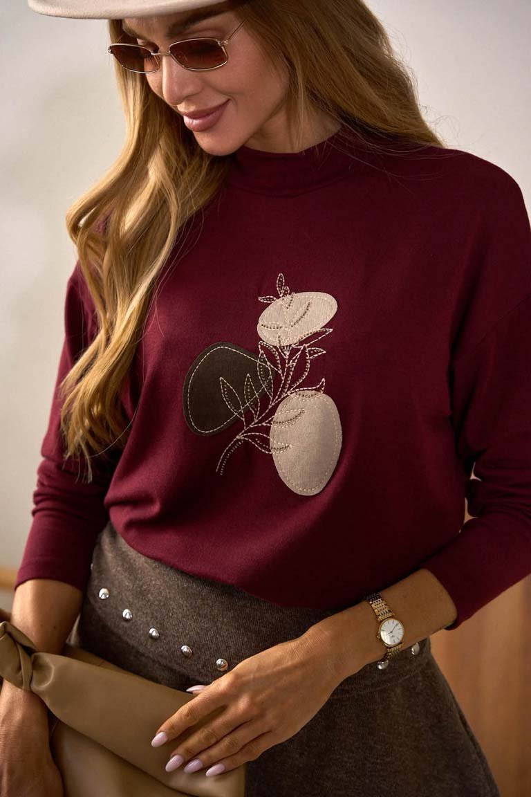 Palaidinė moterims Jolita bordo. detalė