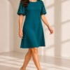 Elegantiška suknelė Gabrielė smaragdo. Judesiu